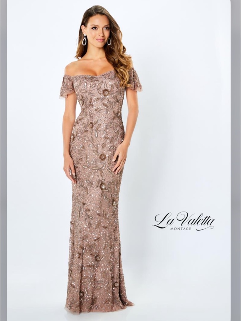 La Valetta by Mon Cheri LV22103 beaded prom wedding mother of bride gown XS